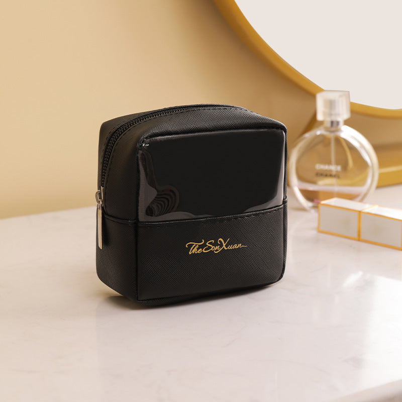 Wholesale PU Semi-circle Waterproof Cosmetic Bag Portable Storage Bag